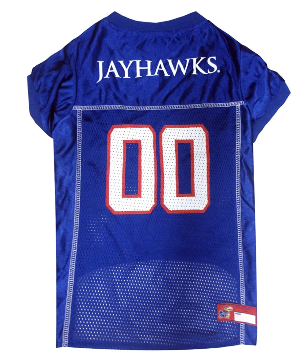 Pets First NCAA College Kansas Jayhawks Mesh Jersey for DOGS & CATS, X-Large. Licensed Dog Jersey with your Favorite Football/Basketball College Team โ image 1