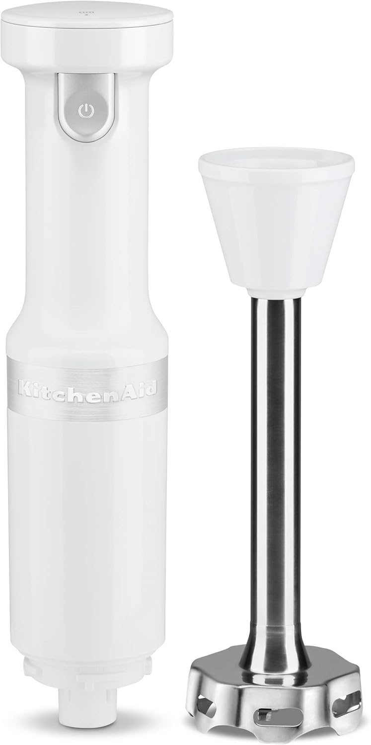 KitchenAid KHBBV53WH Cordless Hand Blender, 8 inch, White: Kitchen & Dining