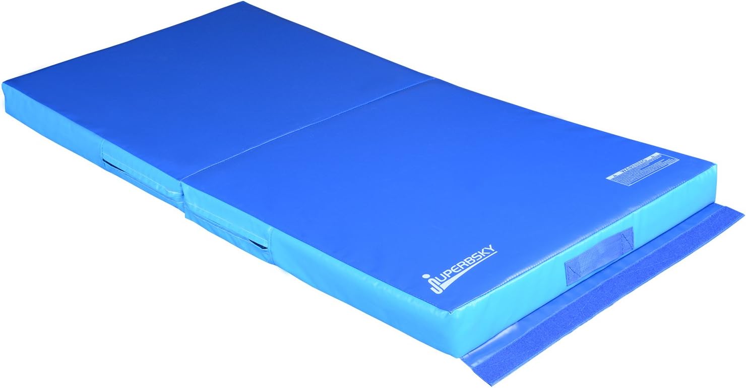 Juperbsky 3'x6'x4 Half Folding Mini Junior Practice Landing Mats (Blue/Azure)