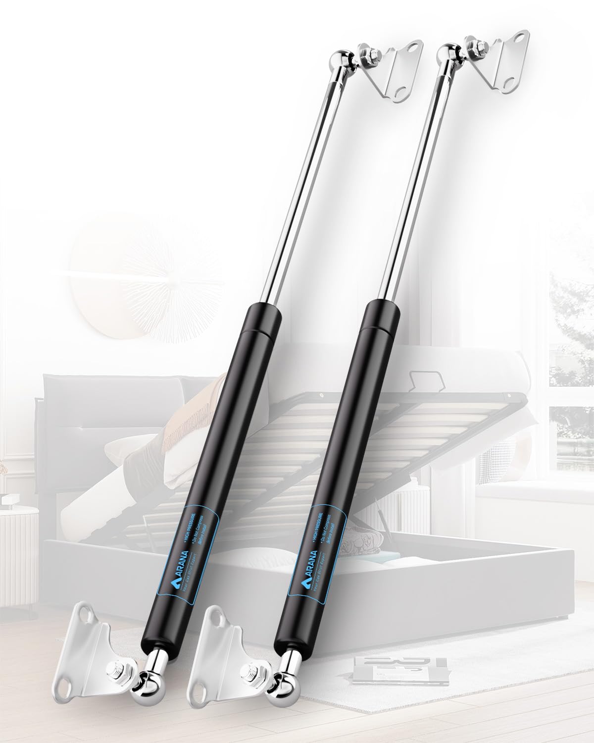 Photo 1 of **INCOMPLETE** ARANA 30 inch 150 LB Gas Prop Struts Shocks with L Mounting Brackets, 30" 150 Pound Lift-Support Gas Springs for Heavy Duty RV Storage Box Trap Door Floor Hatch (Very Strong for 135-165lb Lid)