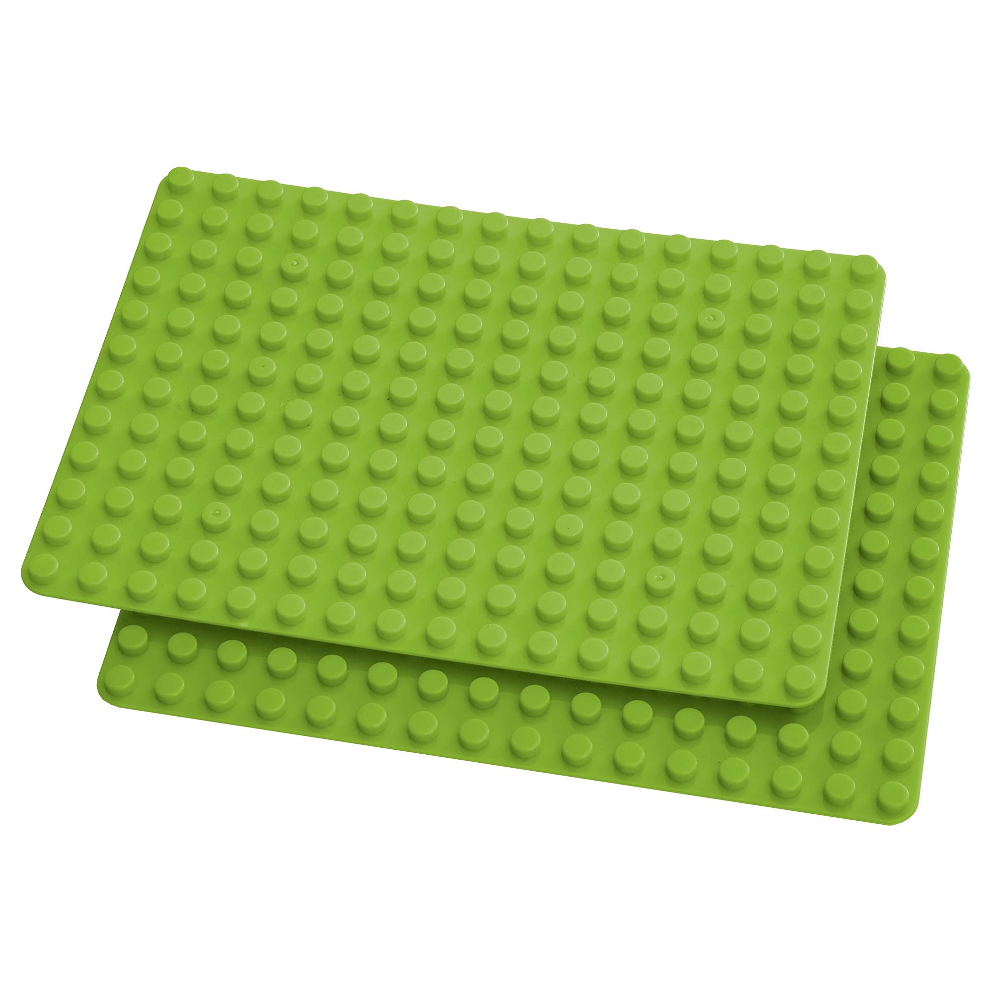 Fantifant Building Plate Set (2 pieces, farm green), Compatible with Duplo and Other Large Building Blocks