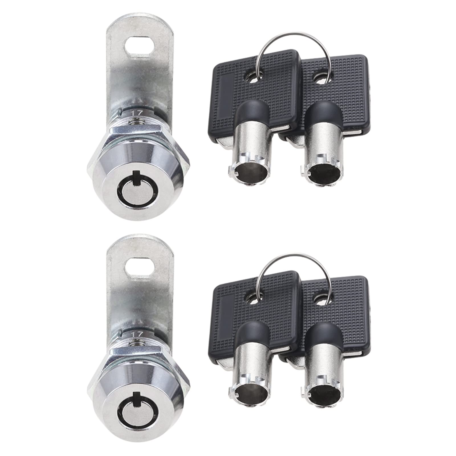 2 Pack Tubular Cam Locks, Dreld 5/8 Inch Cylinder Safe Lock with 4 Keys, Security Locks for 0.5" Thickness Mailbox, Drawer, Cabinets, RV, Vending Machines, Electronic Boxes, ATM (17mm, Keyed Alike)