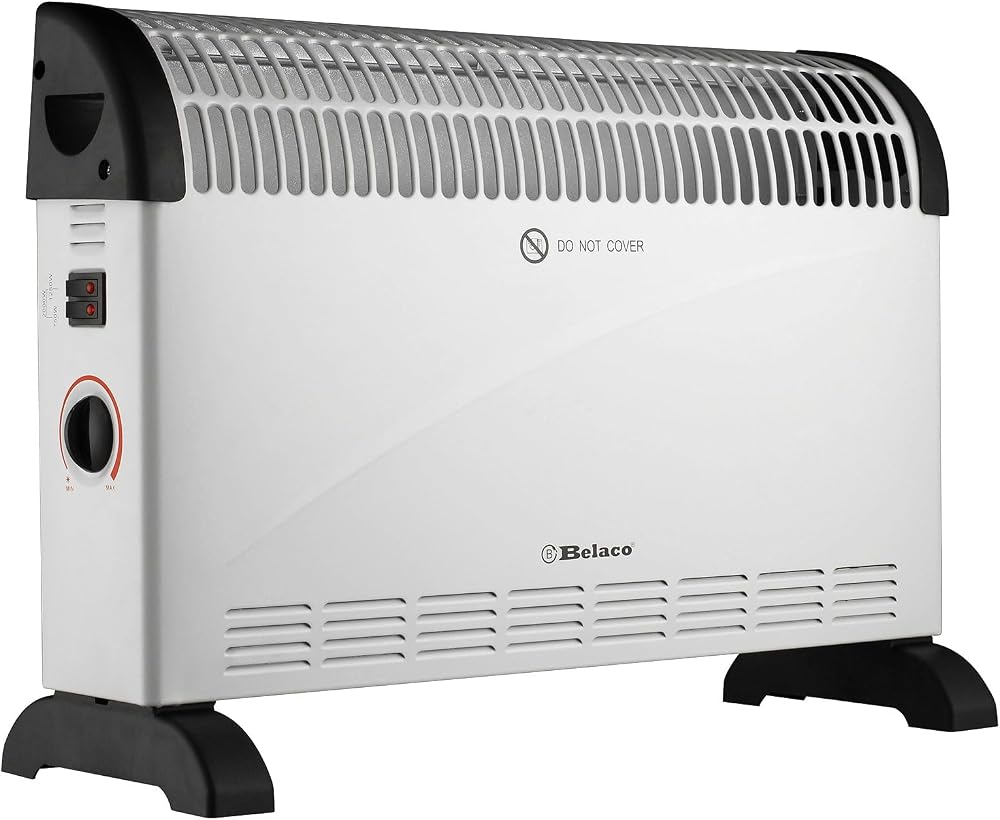 Belaco 2000W Electric Portable Convector Heater 3 Heat Settings White