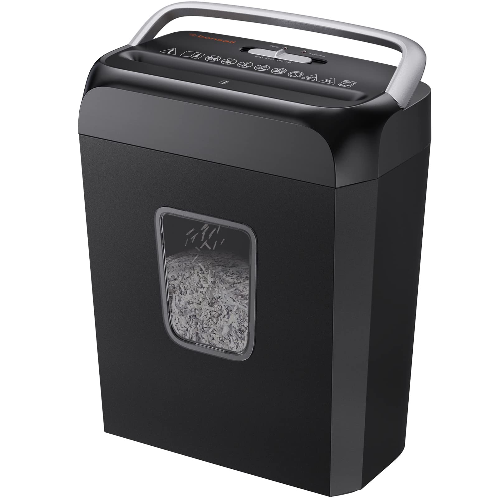 Bonsaii 6 Sheet Cross Cut Paper Shredder, Compact Shredder for Home & Small Office Use, Shreds Credit Cards, Staples, and Clips, Portable Handle Design, 13L Bin (C237-B Upgrade Version)