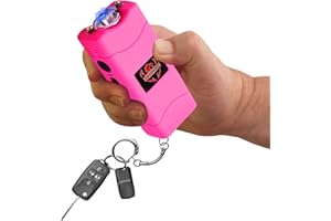 FIGHTSENSE Super Heavy Duty Keychain Stun Gun with Flashlight for Men and Women self Defense Device, Rechargeable Stun Gun, Nylon Holsters