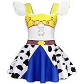 Jurebecia Princess Costume for Little Girls Cowgirls Dress Up Halloween Birthday Party Lace Ruffle Sleeve Outfits