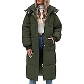 NRZD Women's Winter Jacket Long Puffer Coat Hooded Warm Parka Down Jackets Coats Zip Up Outerwear with Decorative Pockets