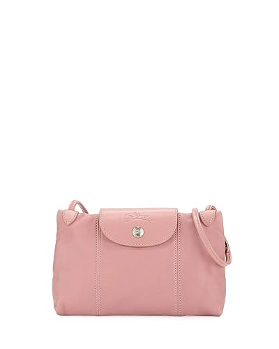 Longchamp Womens Leather Le Pliage Cuir Crossbody Bag Blush