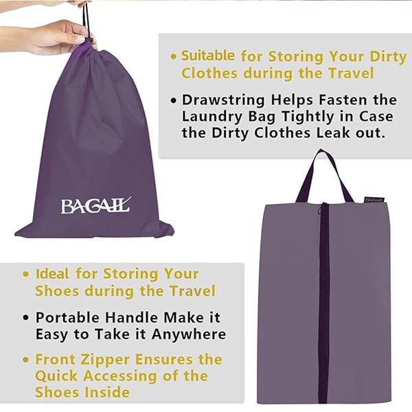 BAGAIL 8 SET/9 SET PACKING CUBES LUGGAGE PACKING ORGANIZER FOR TRAVEL, SUITCASE PACKING BAGS FOR TRAVEL ACCESSORIES(DARK GREY, 8 SET)