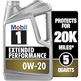 Mobil 1 Extended Performance Full Synthetic Motor Oil 0W-20, 5 Quart