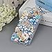 Mavis's Diary iPhone 7 Plus Case (5.5 inch) iPhone 8 Plus Case, 3D Handmade Bling Crystal Diamond Shiny Sparkling Rhinestones Full Edge Protective Clear Hard PC Cover (Blue)