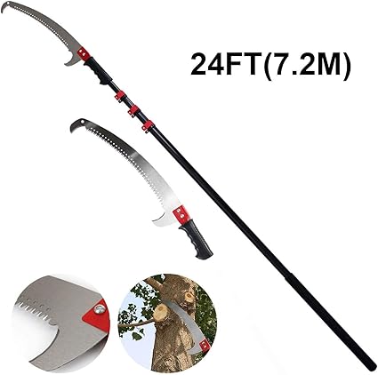 Yxiaol Scie Elaguer Telescopique Perche Scie Perche Longue Extension Scie Tronconner Extensible Taille Haie Outil Jardinage Extensible Hauteur Travail 24 Pi 7 2 M 24ft Amazon Fr Cuisine Maison