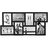 Malden International Designs Black 8 Opening 4x6 Collage Photo Frame