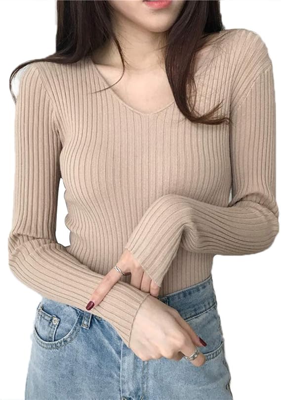 Amazon Cocorea ニット セーター レディース トップス ハイネック リブ インナー タートルネック カットソー 長袖 ニット ストレッチ 秋冬 カジュアル 通勤 Apricot マスタード01 Free セーター 通販