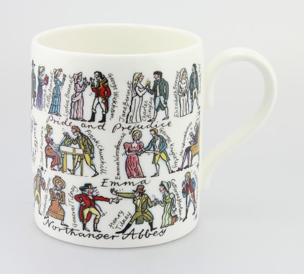 McLaggan Picturemaps Informative Mug Fine Bone China, Perfect for GCSE, A-Level, Degree, Teachers, Students, Graduates, History, Scientists and Professionals (Jane Austen, Standard)