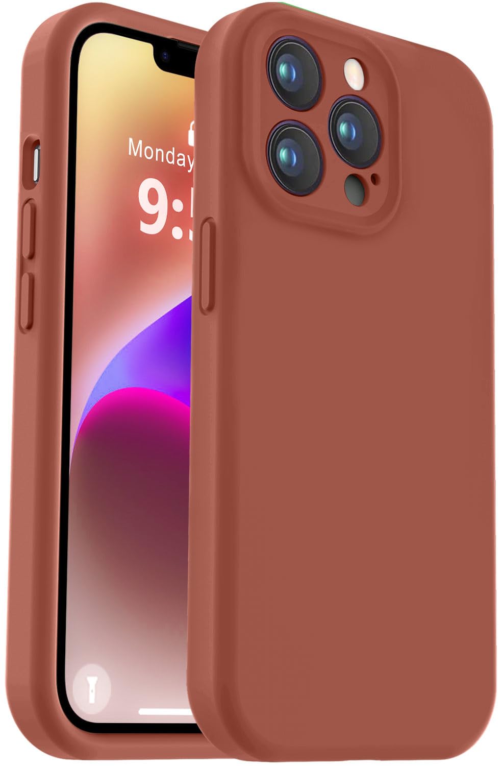 Photo 1 of Vooii Compatible with iPhone 13 Pro Case, Liquid Silicone Upgrade [Camera Protection] [Soft Anti-Scratch Microfiber Lining] Shockproof Phone Case for iPhone 13 Pro 6.1 inch - Caramel