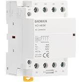 BAOMAIN 120V AC 4-Pole 40A Modular Contactor, 4NC, DIN Rail Mount | HC1-40 4P BCT-40 4P 40Amp 4 Normally Closed ac120v contactor for HVAC,motor,pump,and lighting control