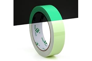 BOMEI PACK Glow in Dark Tape Fluorescent Luminous Tape 1 Pack 1in x 33ft-Bright,Rechargeable,Durable for Indoors and Outdoors Design of DIY Craft Pattern,Creative Decoration,Night time Decorations.