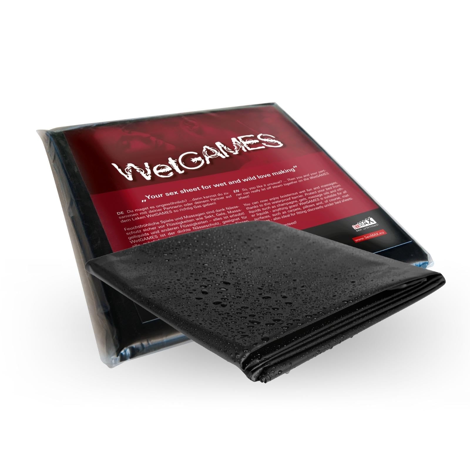 JOYDIVISION SexMAX WetGAMES Sheet black I Bed Sheet 180 x 220 cm I PVC Sheet for partner games & massages I Moisture protection for bed I washable up to 30°C I Bed Sheets waterproof