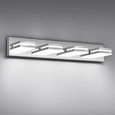 Modern LED Stainless Steel Chrome Acrylic Bathroom Lights Fixtures 4-Light | Wall Lighting,Vanity Lights for Bathroom Over Mirror 6000K 350&deg;Rotate（No Assembly Required）