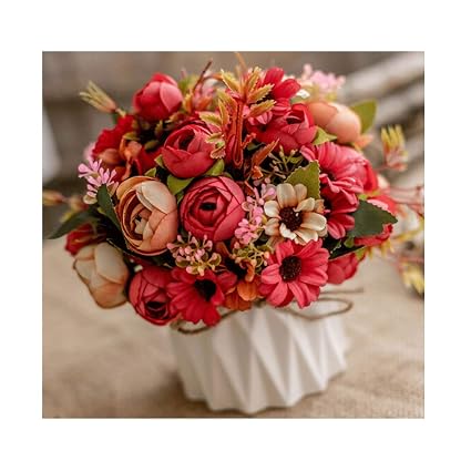 Hengtongtongxun Bouquet De Fleurs Artificielles Fleur De