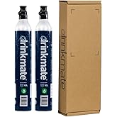 Drinkmate Threaded 60L CO2 Exchange Carbonation Cylinders, Compatible w/SodaStream (Screw-In), Aarke, Ninja Thirsti, 14.5 Oz, Cartridge Gas Canister Refill (Set of 2)