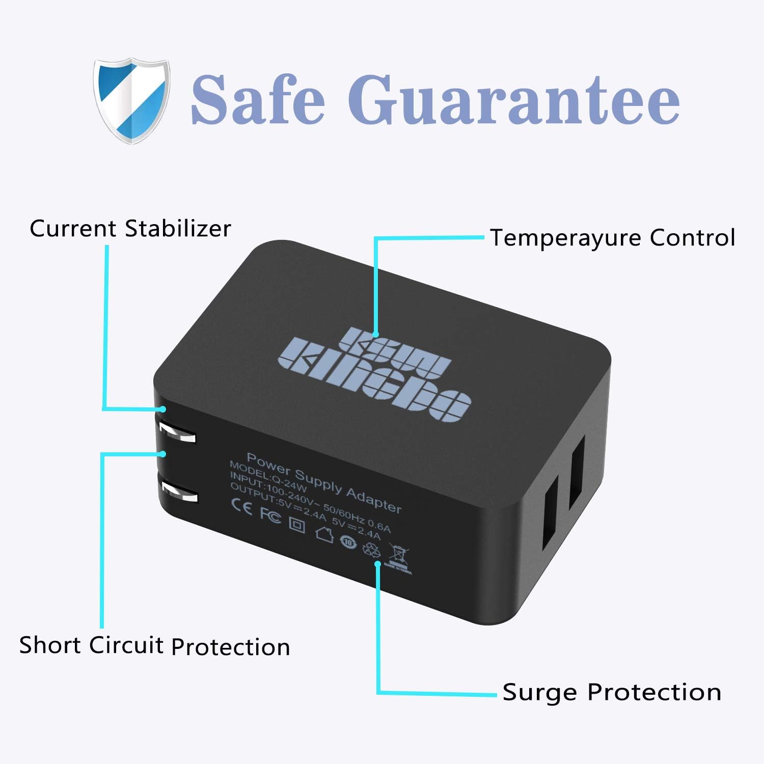 Kindle Fire Fast Charger, 5V 2.4A 24W Charger for  Kindle Fire HD, HDX 6" 7" 8.9" 9.7", Fire 7 8, Dual Port USB Wall Charger with 6.6FT Micro USB Cable for Samsung, Galaxy S7, Android Phone: Home Audio & Theater