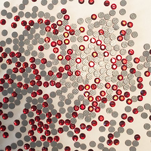 ss6 (2mm) Crystal Hot Fix Rhinestones 20 Gross (2,880 stones/pkg) - GENUINE Korean Hotfix Stones - Lt. Siam (Red)