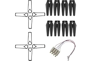 Fytoo 8PCS Propellers + 8PCS Protective Cover + 4PCS Motors for E88 E88PRO E88MAX E525 E99 E99PRO P1 P5PRO K3 S1 P8 RC Drone E88 Quadcopter Motors Propellers Protective Cover Parts