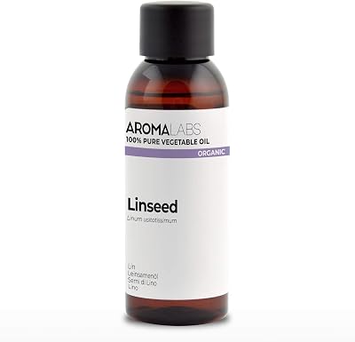 AROMA LABS Organic Linseed Oil 50mL 100% Pure Cold Pressed Cosmos Certified