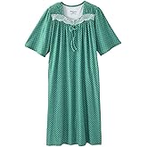 Silverts Open-Back Hospital Gowns for Women – Comfortable, Easy Dressing for Seniors & Patients - Milk Silk Lace 2/3 Sleeve