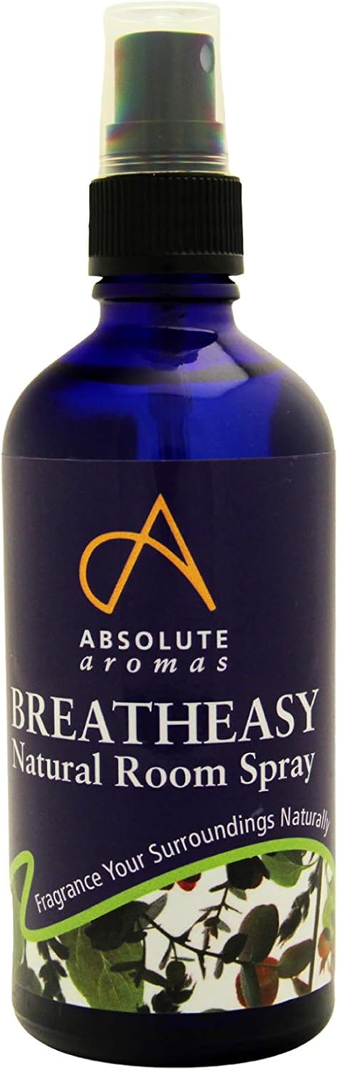 Absolute Aromas Natural Breatheasy Room Spray 100ml - A Blend of 100% Pure, Natural Essential Oils Including Tea Tree and Peppermint