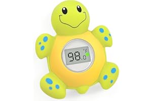 IOG Baby Bath Thermometer Floating Toy, Baby Safety Tub Temperature Water Thermometer, Bathing Toy for Swimming Pool - Kid Toddler Baby Essentials for Newborn, Baby Shower Gifts for Mom (Turtle)