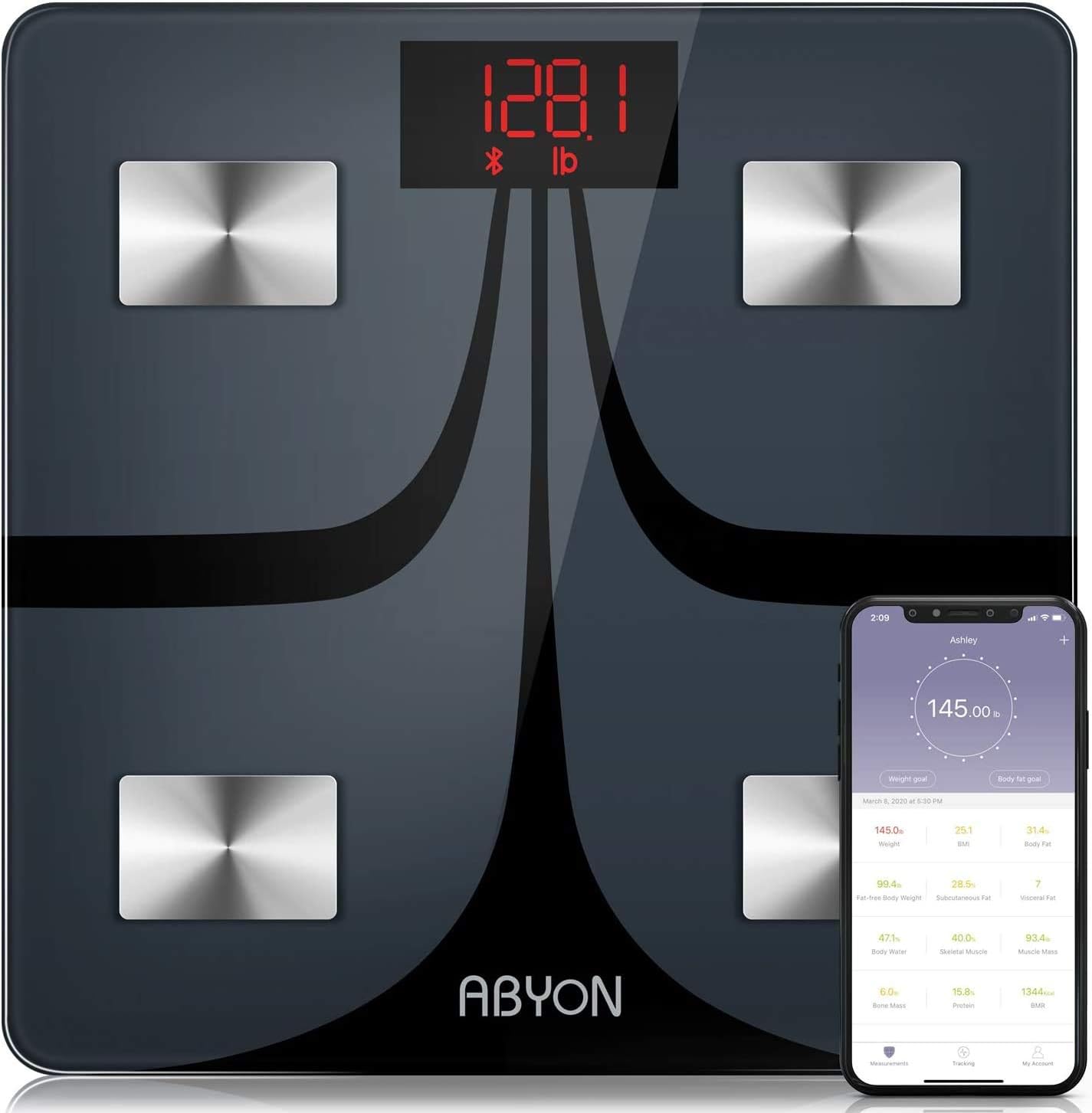 ABYON Bluetooth Smart Bathroom Scales 