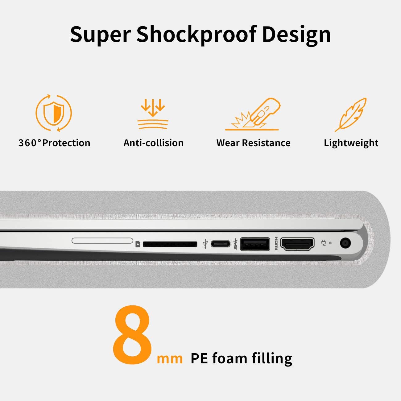 Inateck 15.6 inch Laptop Bag 15 inch Case Shockproof Splashproof Notebook Bag Laptop Protective Case Sleeve PC Laptop Protective Bag - Image 3