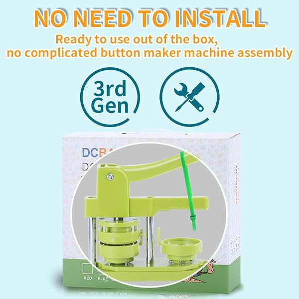 HAPPIZZA BUTTON MAKER MACHINE 58MM – (3RD GEN) INSTALLATION-FREE 58MM(2.25IN) DIY PIN BADGE BUTTON MAKER PRESS MACHINE BADGE PUNCH PRESS WITH FREE 100PCS BUTTON PARTS&PICTURES&CIRCLE CUTTER&MAGIC BOOK