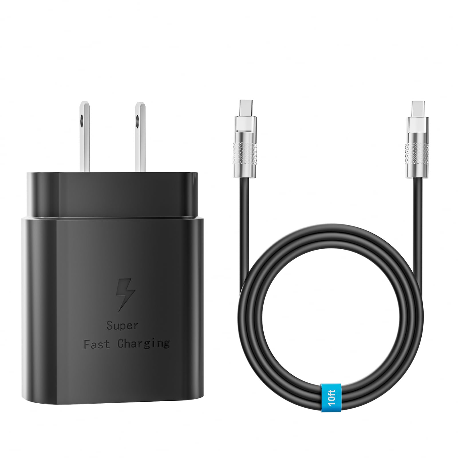 Photo 1 of 25W Compatible with Super Fast Charger USB C Android Phone Charging Adapter with 10FT Cable Cord for Galaxy S24 Ultra/S24/S23/S22 Ultra/S22+/S22 Plus/S21+/Note 20/Note10+