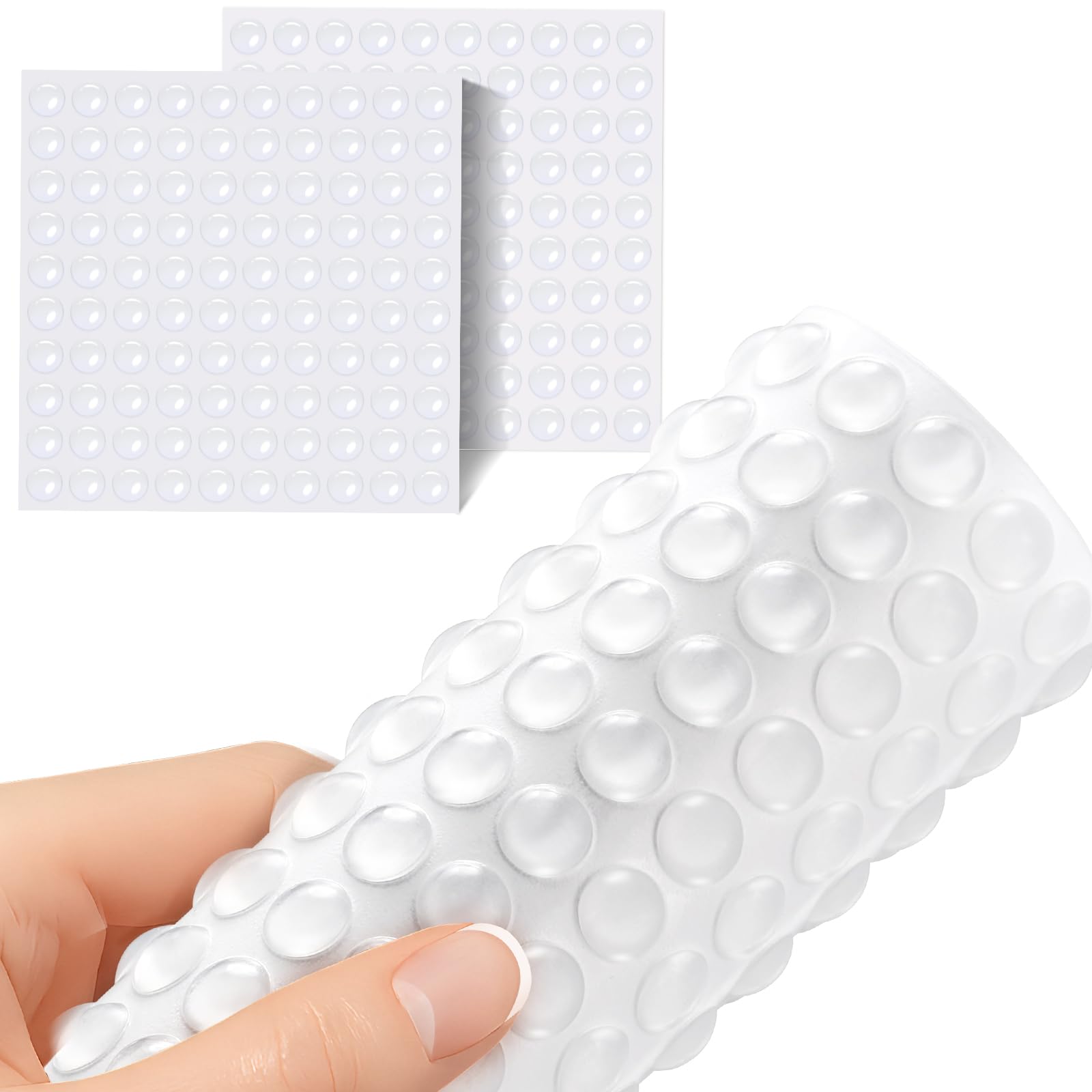 Photo 1 of Juminiz 200 Pieces Cabinet Door Bumpers, 0.4inch Round Silicone Clear Self Adhesive Bumper Stopper for Cabinets Doors and Drawers, Rubber Dots, Pads for Furniture