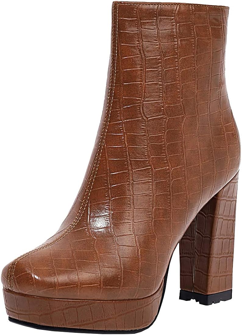 Plateau Boots Mit Blockabsatz