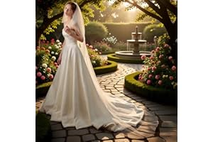 Wedding Veil 2-Tier Long Veil White Short Bridal Veils with Comb Bachelorette Party Veil for Brides and Women