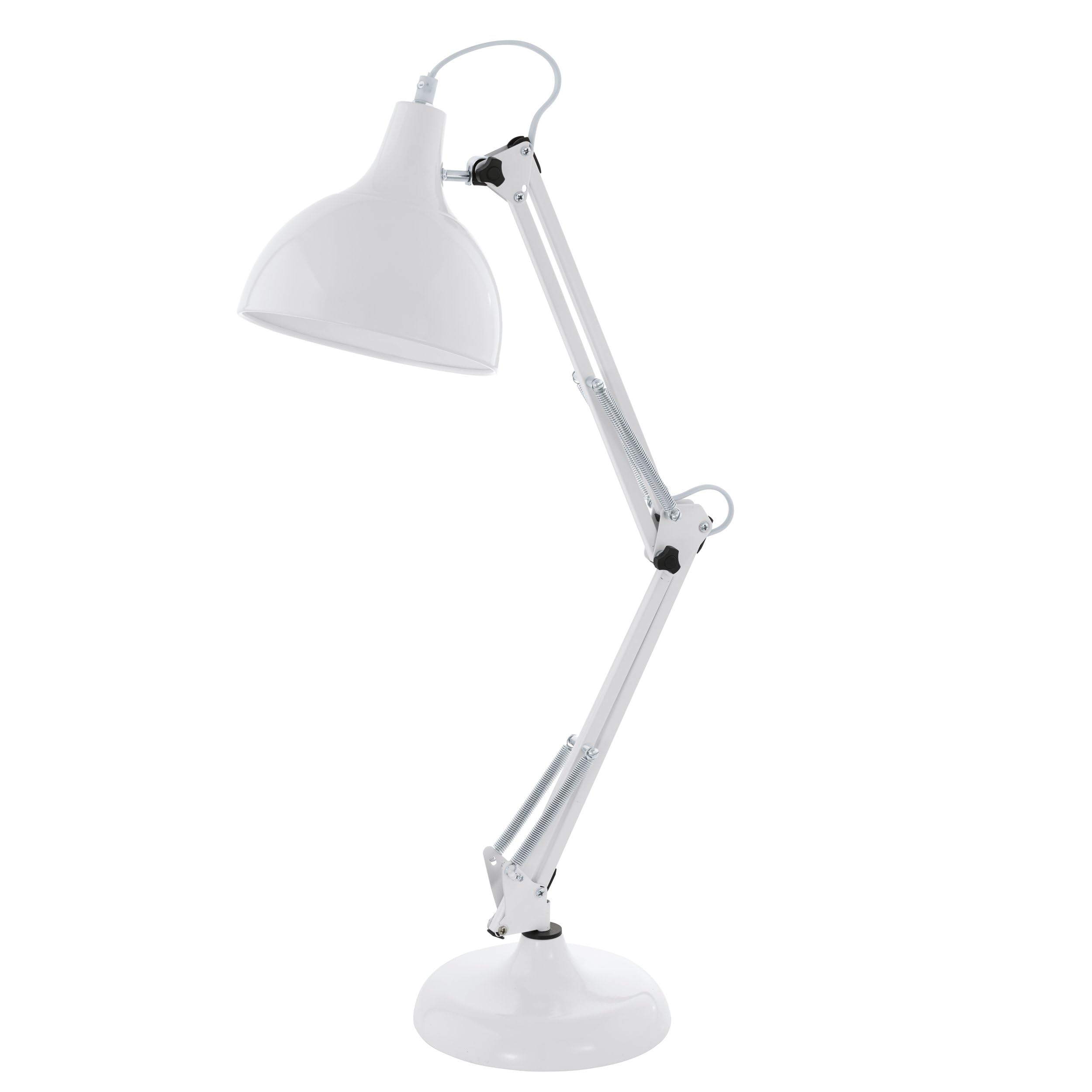 Eglo E27 Modern White Adjustable Desk Lamp 'BORGILLIO'