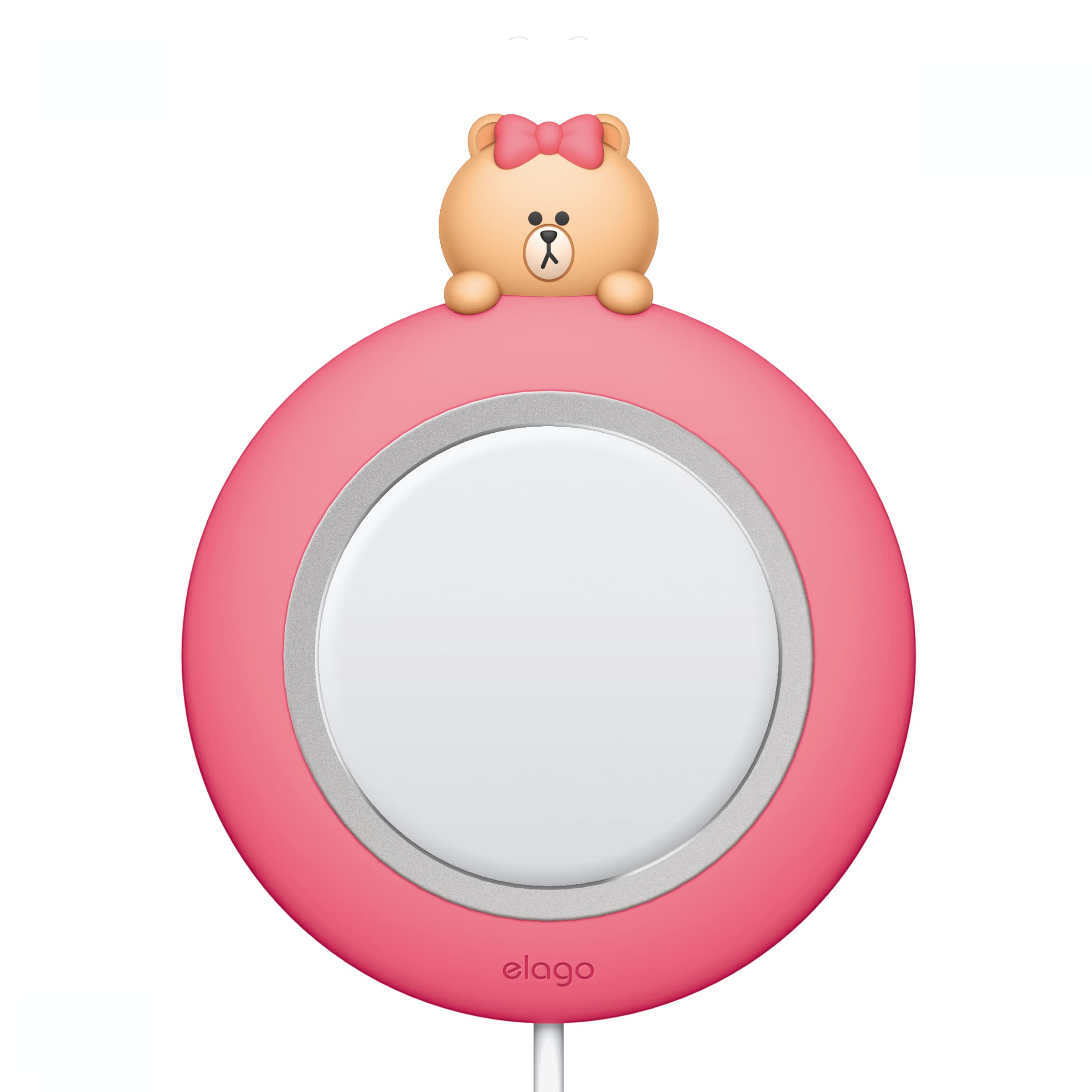 elago l B&F MS Charging Pad Compatible with MagSafe Charger, Compatible with iPhone 17/16/15/14/13/12 Models,Other Wireless Charging Phones [Official Merchandise] [Charging Cable Not Included] (CHOCO)