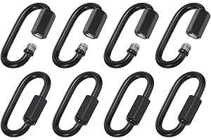 PATIKIL 4mm Chain Quick Links, 8 Pack Chain Connector Screw Locking Clips Hook Oval D Ring for Chandelier Backpack Tent, 304 