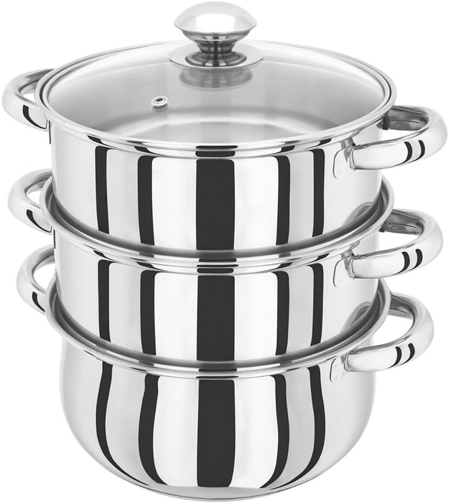 28cm Induction HOB Compatible 4 Piece 3Tier Stainless Steel Steamer