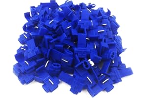 JUFAY Peissy 100 Pcs Blue Solderless Scotch Lock Wire Connectors 18-14 Gauge, Double Run or Tap Quick Splice Electrical Wire Terminals Connector