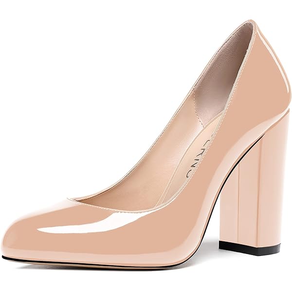 Amazon.com | WAYDERNS Women's Beige Patent Slip On Pointed