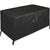 SheeChung Rectangular Fire Pit Cover-Fits 44-48 Inch Fire Table-Outdoor Waterproof Anti-UV 600D Heavy Duty Cover for Patio Furniture Gas Fire Pit,Patio Deck Box Protector/Storage Cover(48"x28"x25")