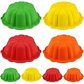 Webake 4 Inch Silicone Mini Cake Pan Set of 8, Nonstick BPA Free Fluted Tube Cake Pans for Baking, Muffins, Cupcakes