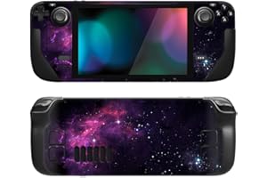 PlayVital Full Set Protective Skin Decal for Steam Deck LCD, Custom Stickers Vinyl Cover for Steam Deck OLED - Purple Nebula