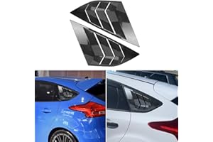 DLOVEG Rear Side Window Louvers Compatible for Ford Focus ST RS MK3 Hatchback Accessories 2012-2018 Air Vent Scoop Cover Louver (Carbon Firber)